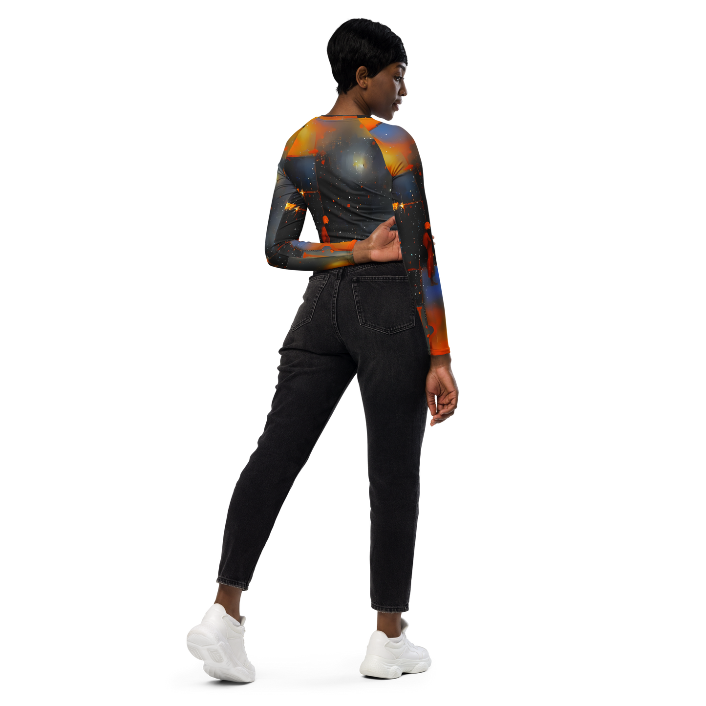 Long Sleeve Crop Top - Monet's Matrix