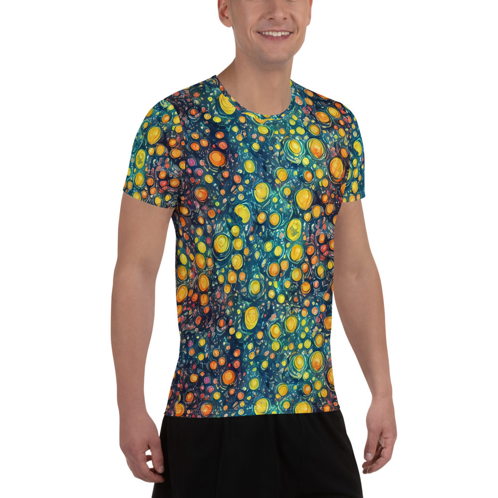 Men's Athletic T-Shirt - Starry Orbits