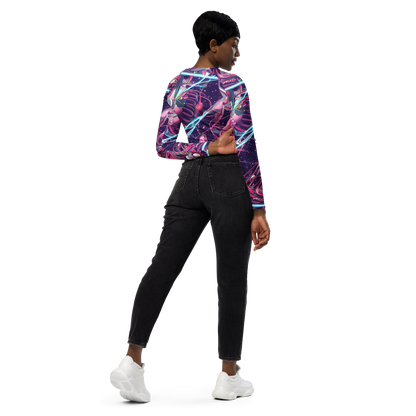 Long Sleeve Crop Top - Neo-Tokyo Twirl