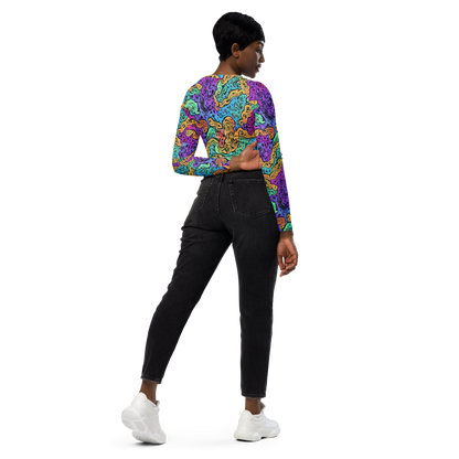 Long Sleeve Crop Top - Intergalactic Graffiti