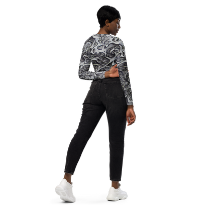 Long Sleeve Crop Top - Mashburn Swirls