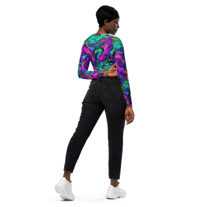 Long Sleeve Crop Top - Vortex Dream