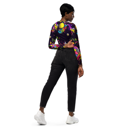 Long Sleeve Crop Top - Galactic Playground