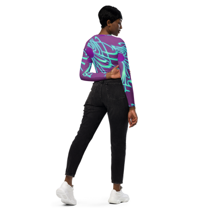 Long Sleeve Crop Top - Neon Drift