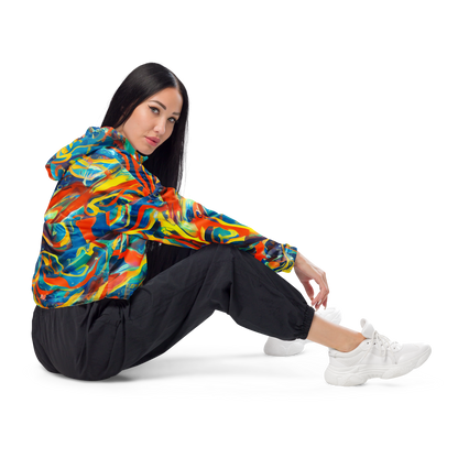 Women's Cropped Windbreaker - Chromatic Fusion