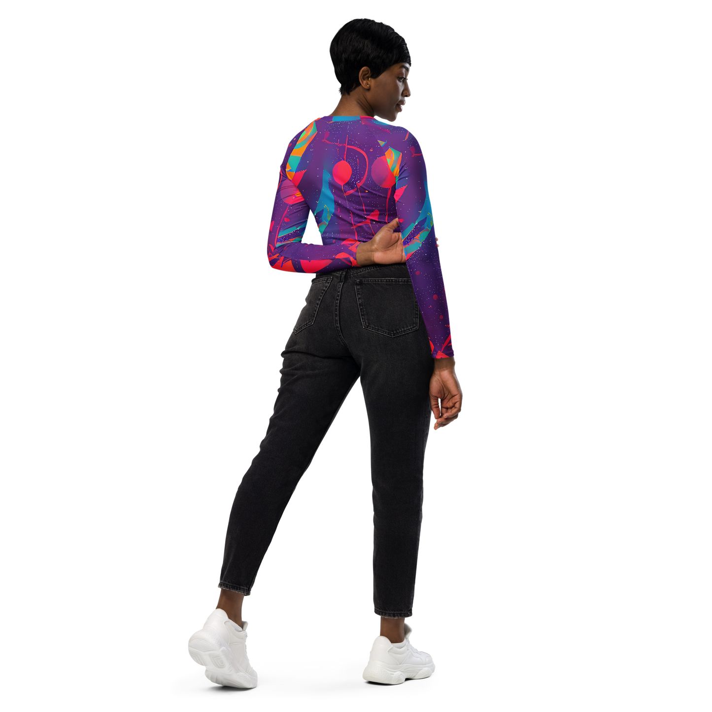 Long Sleeve Crop Top - Spheric Rhapsody