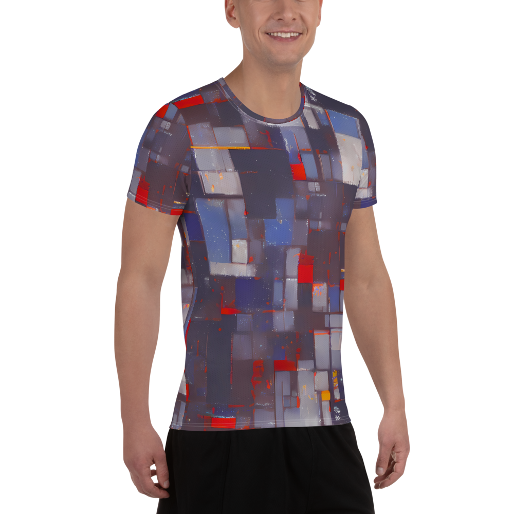 Men's Athletic T-Shirt - Cubist Rhythm