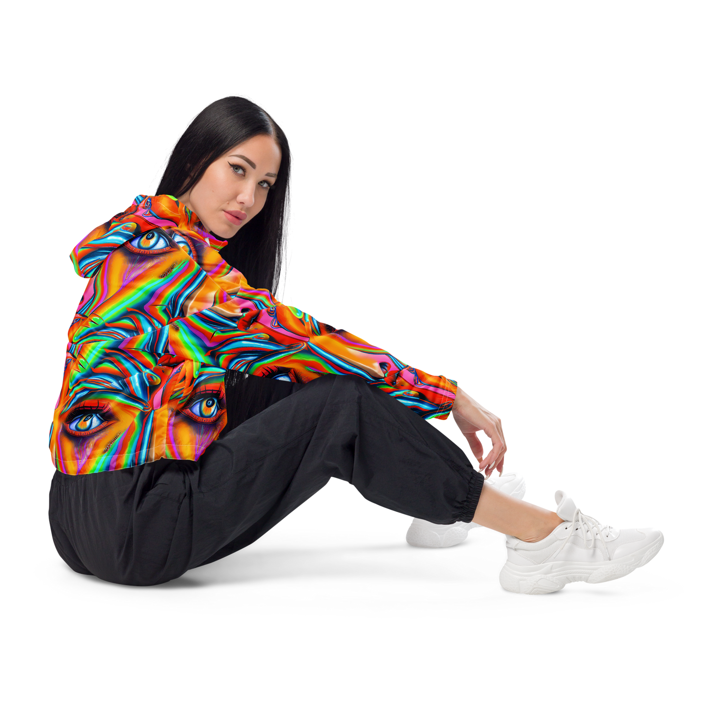 Women's Cropped Windbreaker - Kaleidovisions