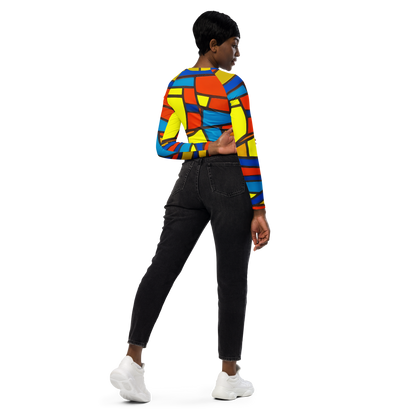 Long Sleeve Crop Top - Mondrian Mesh