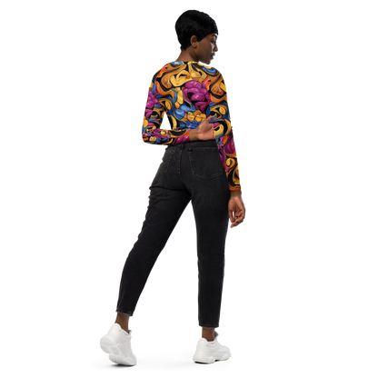 Long Sleeve Crop Top - Bosschaert Whorls