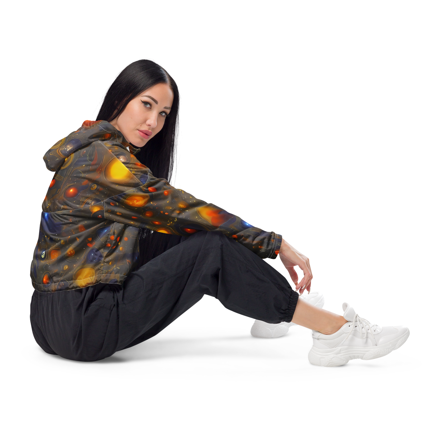 Women's Cropped Windbreaker - Chromal Flux