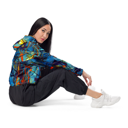 Women's Cropped Windbreaker - Abstract Eddy