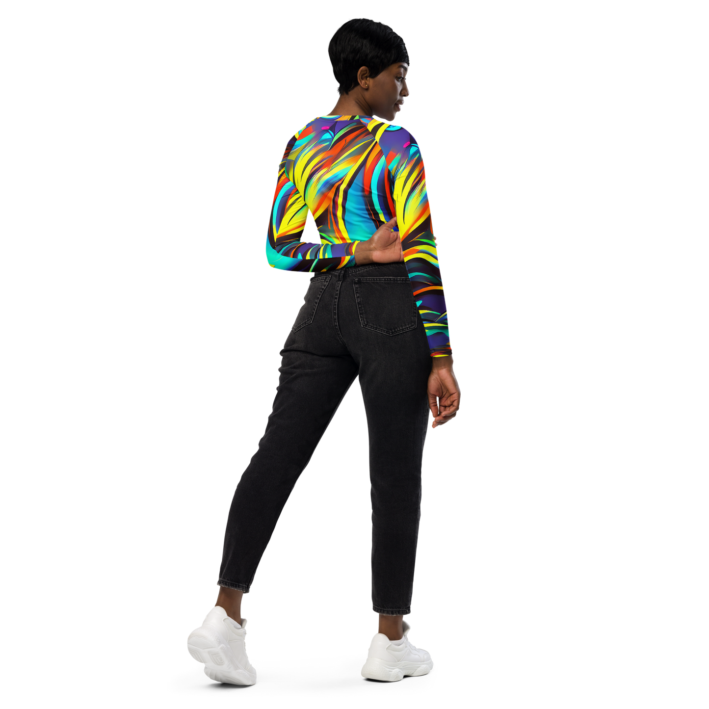 Long Sleeve Crop Top - Cyber Surge