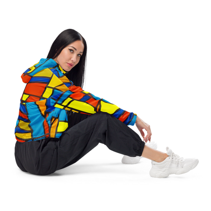 Women's Cropped Windbreaker - Mondrian Mesh