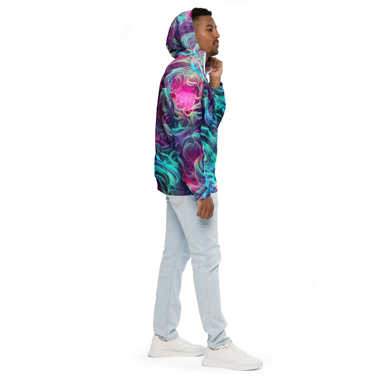 Men's Windbreaker - Galactic Bloom