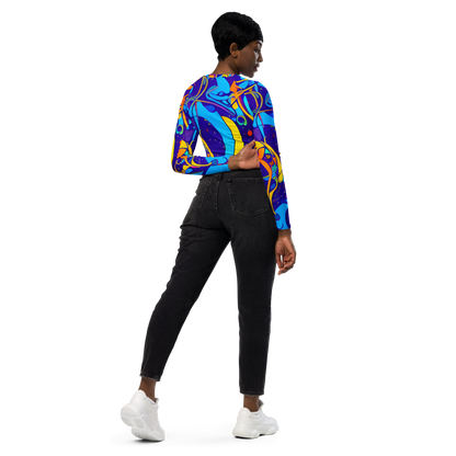 Long Sleeve Crop Top - Spectral Tangle