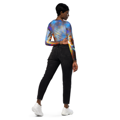 Long Sleeve Crop Top - Impressionist Drift