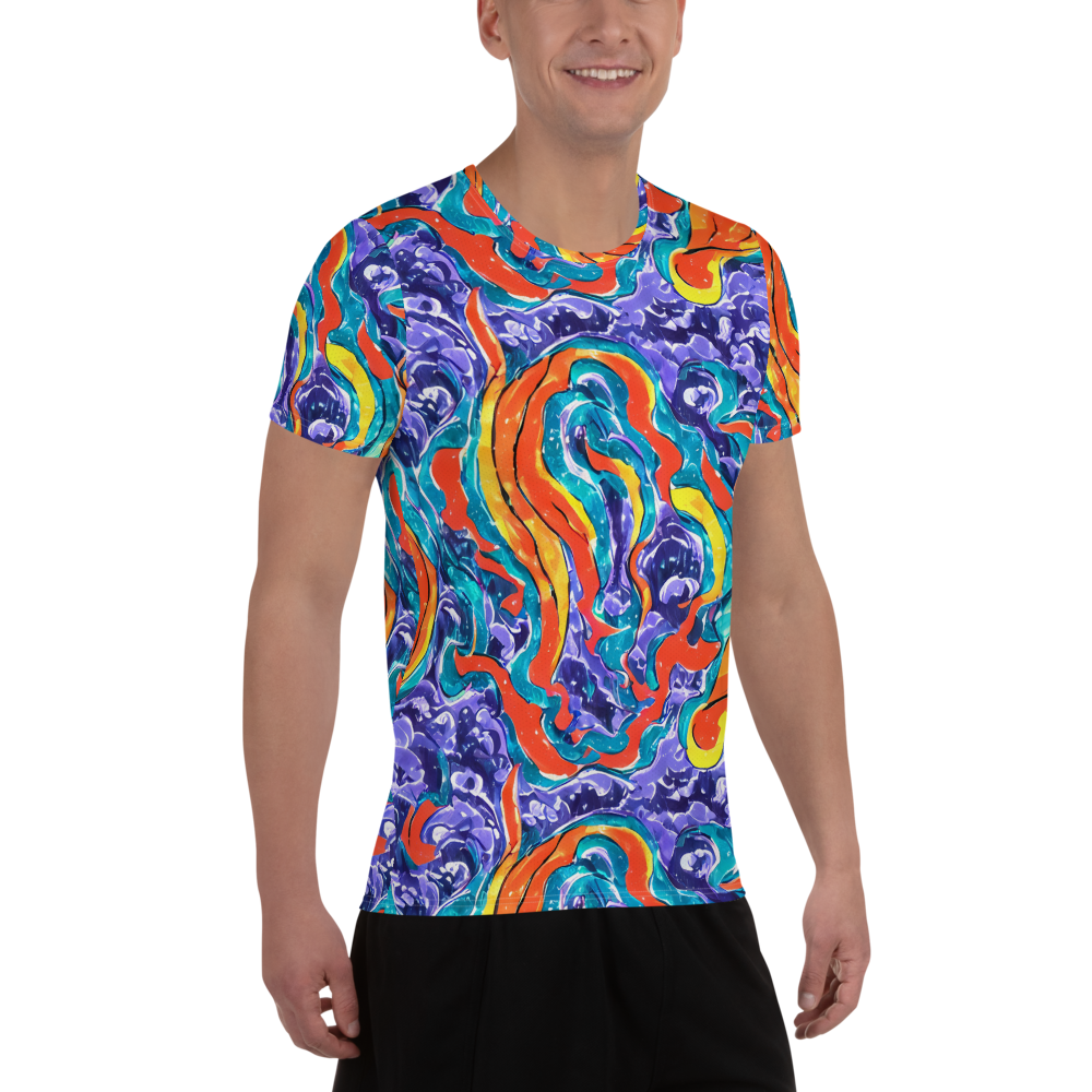 Men's Athletic T-Shirt - Galactic Waves