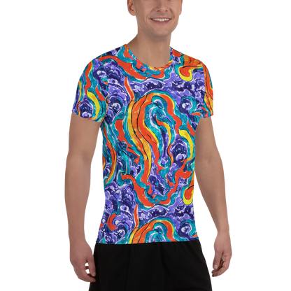 Men's Athletic T-Shirt - Galactic Waves