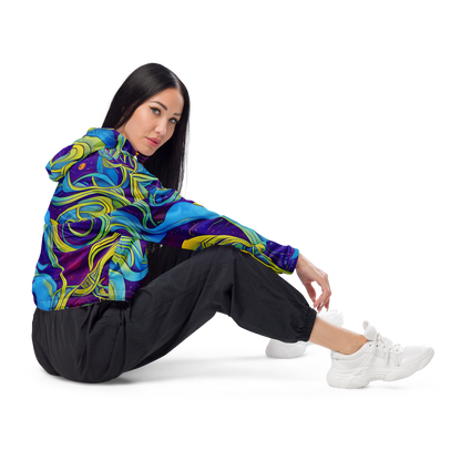 Women's Cropped Windbreaker - Stellar Swirls