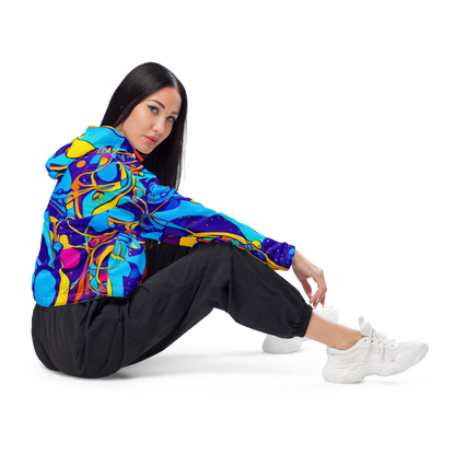 Women's Cropped Windbreaker - Spectral Tangle